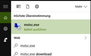 mstsc.exe starten